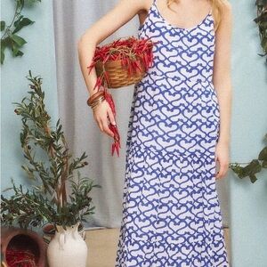 Roller Rabbit Blue and White Maxi Dress